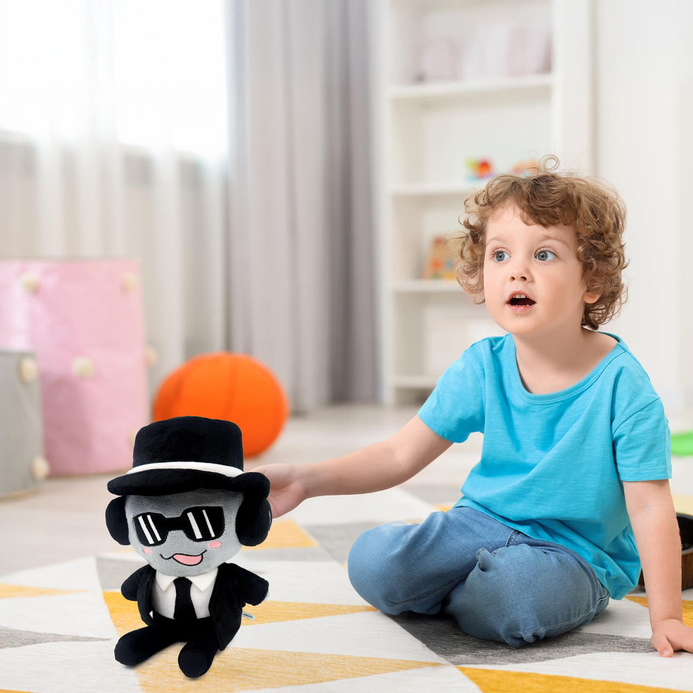 Adenzai Forsaken Black Plush Toy posed standing for display or photos