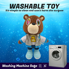 Adenzai Kanye Bear Plush side view highlighting portable size for easy carry.