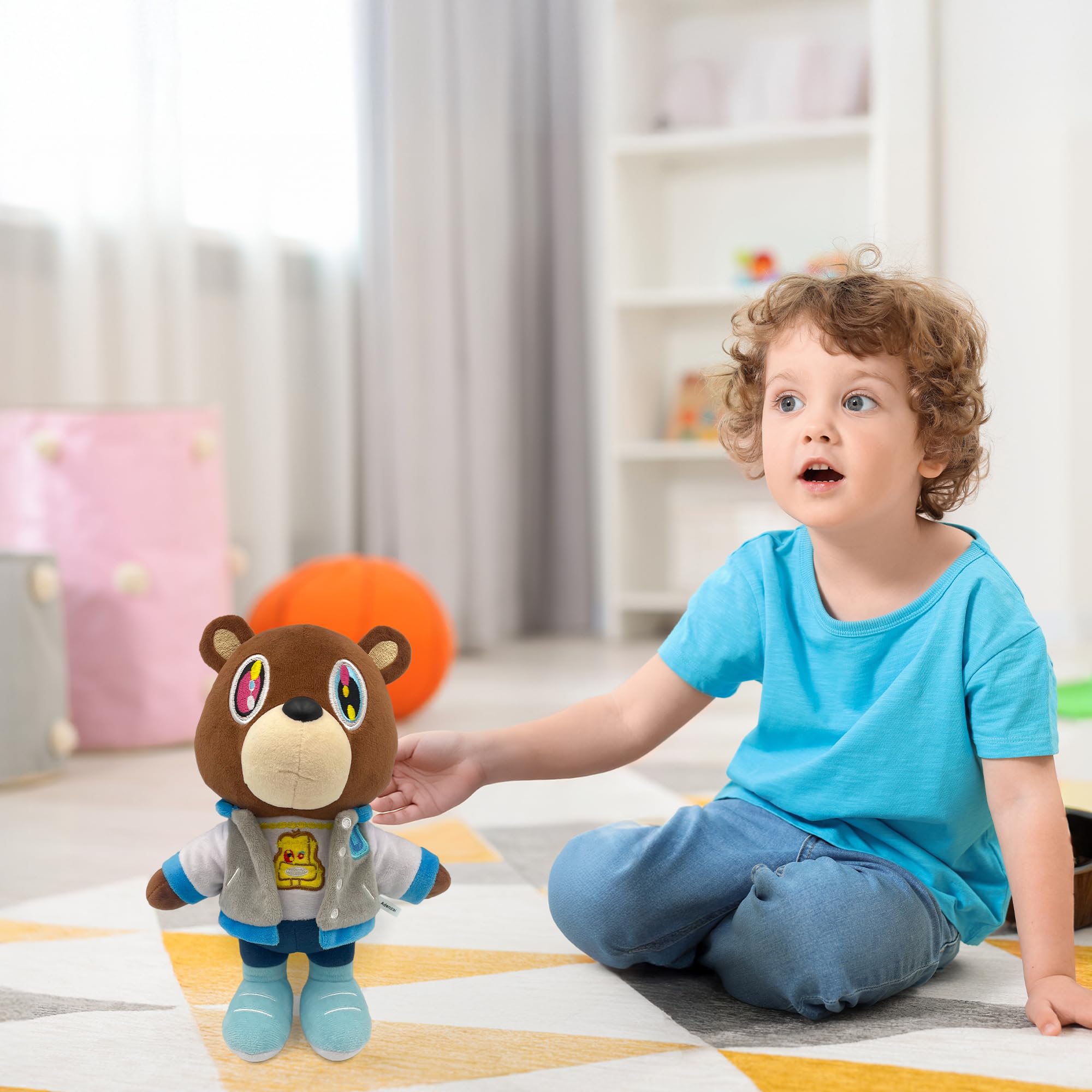Adenzai Kanye Bear Plush compact size fits little hands during travel.