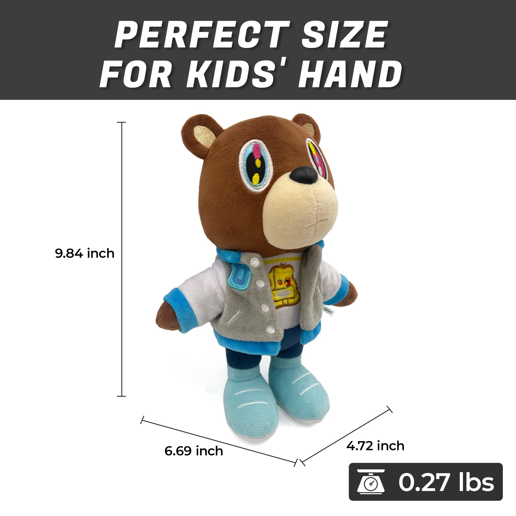 Adenzai Kanye Bear Plush versatile toy for display and cuddle.