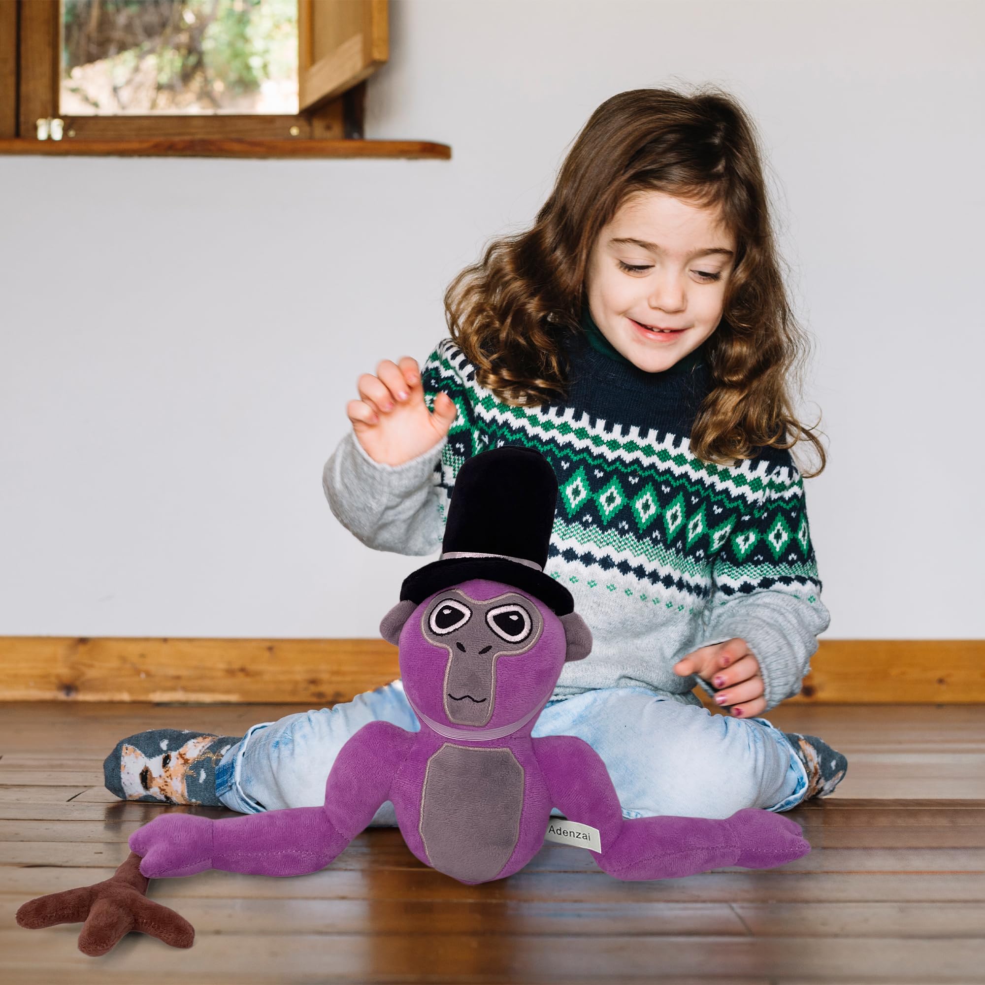 Adenzai Monkey Plush ideal for carrying, hugging, or shelf display.