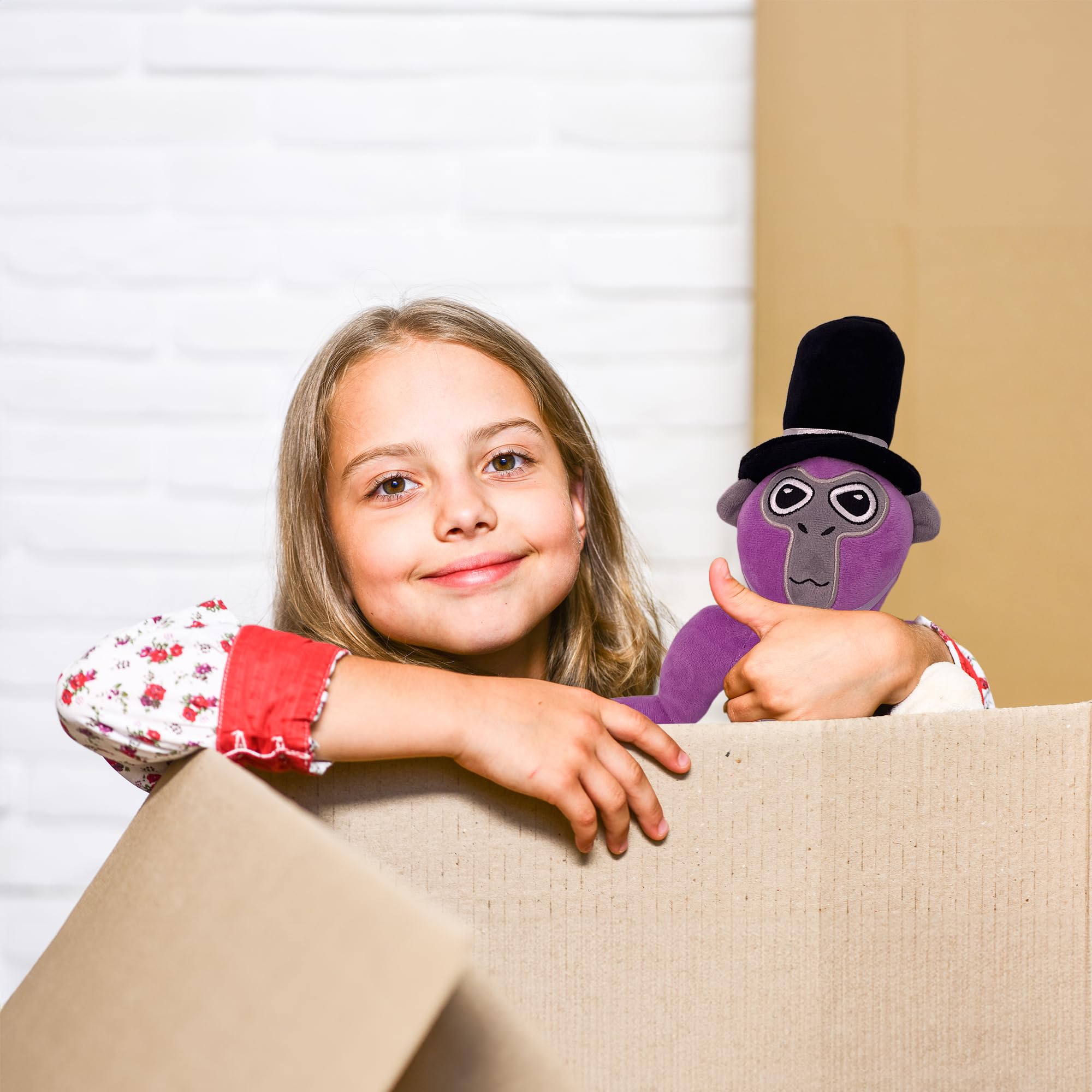Adenzai Monkey Plush in vibrant purple color for playful rooms.