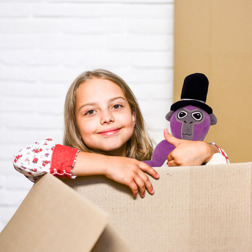 Adenzai Monkey Plush in vibrant purple color for playful rooms.