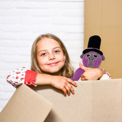 Adenzai Monkey Plush in vibrant purple color for playful rooms.