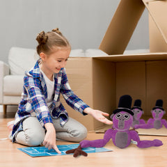 Adenzai Monkey Plush with two soft hats enhances imaginative play.