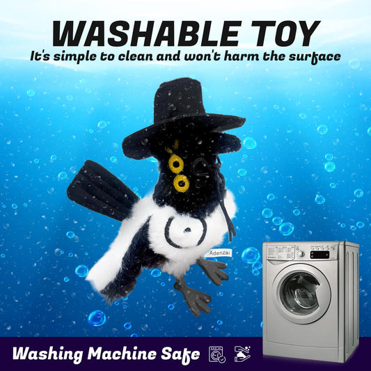 Adenzai plush Halloween side view, fits shelves and desks with charm