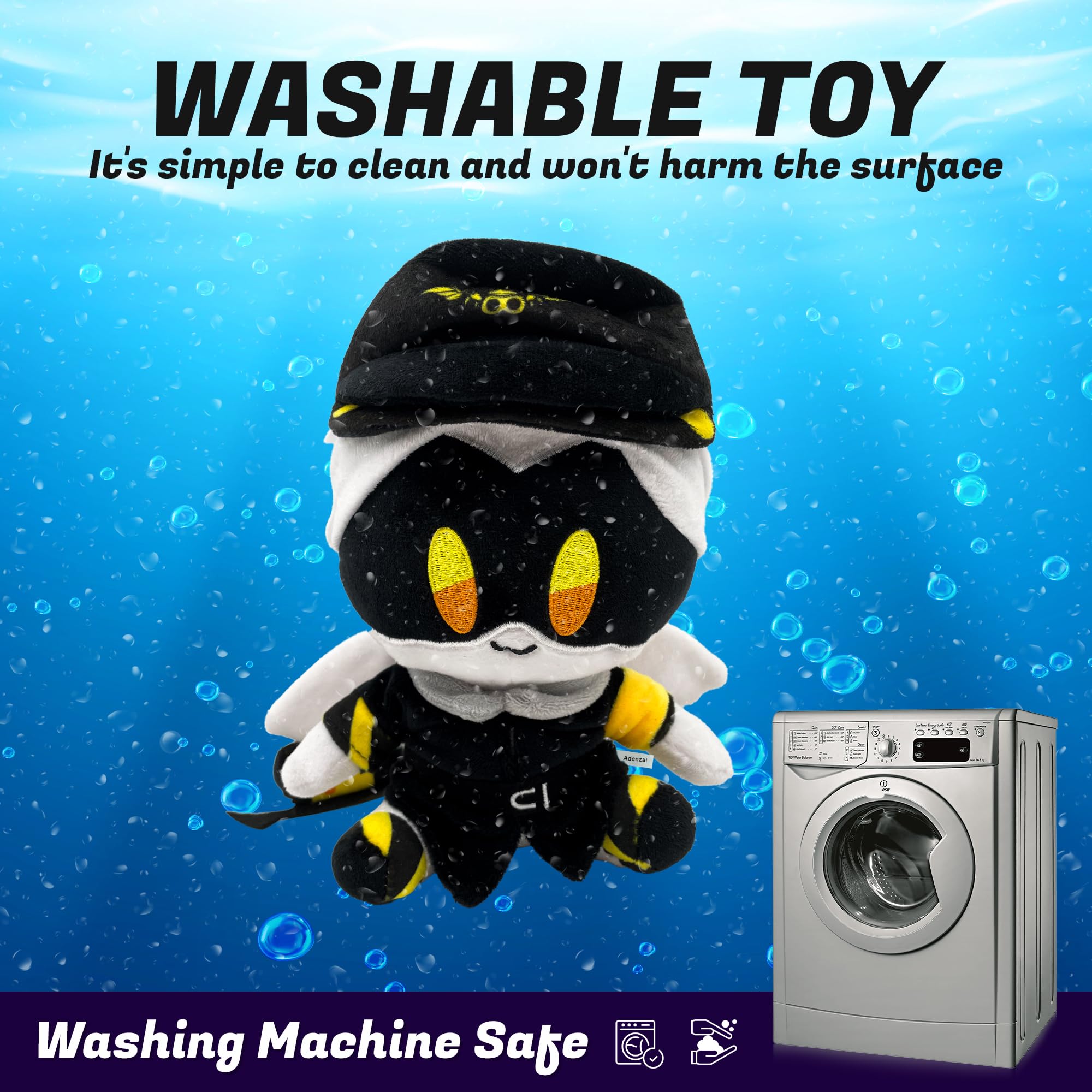 Adenzai plush doll soft fabric close-up showing cuddly texture