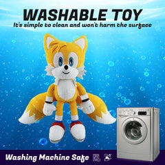 Adenzai 12in yellow plush toy, side view, soft and kid-friendly.