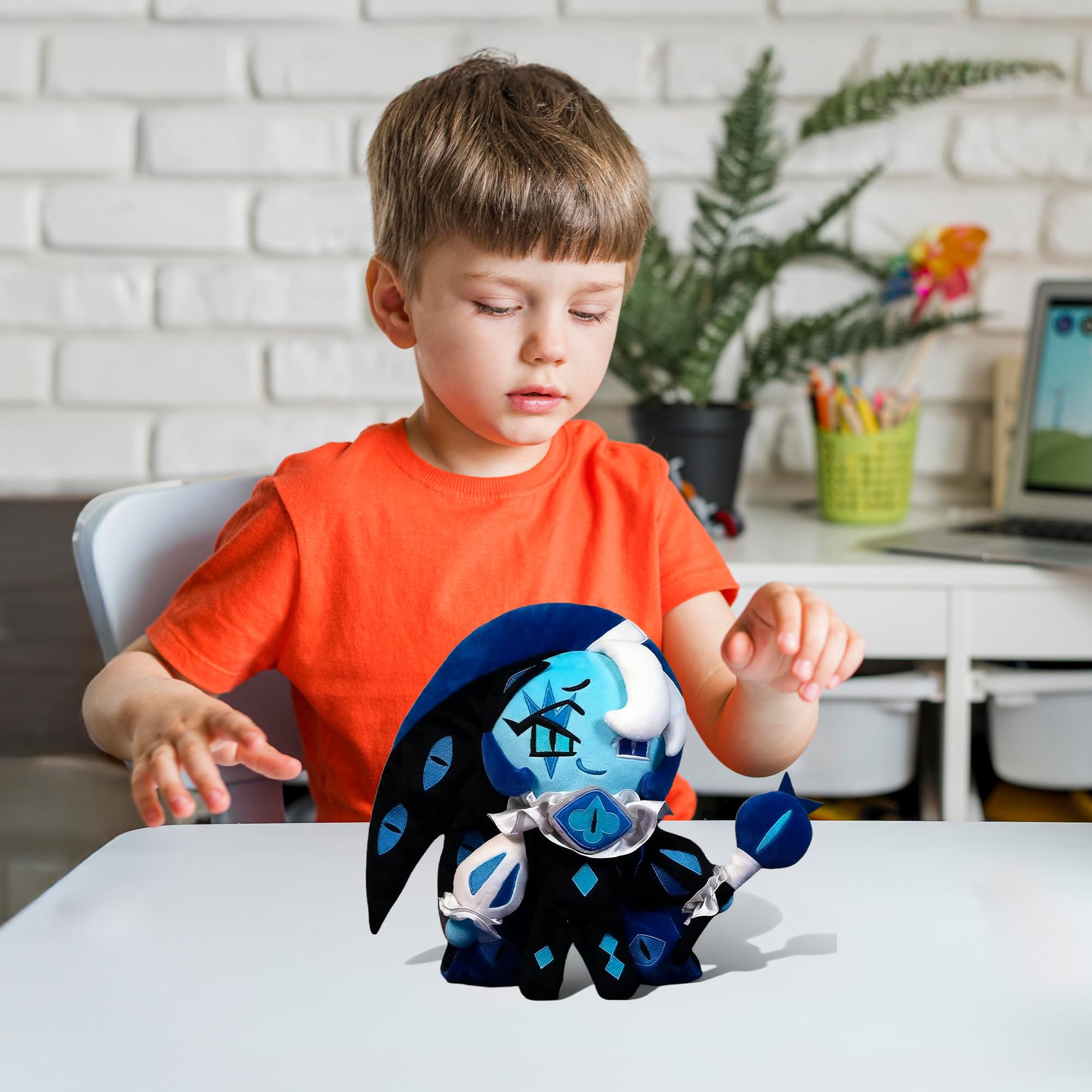 Adenzai Soft Shadow Milk Cookie Plush detailed stitching highlights quality craft.