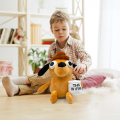 Adenzai This Is Fine dog plushie suitable for a birthday gift moment.
