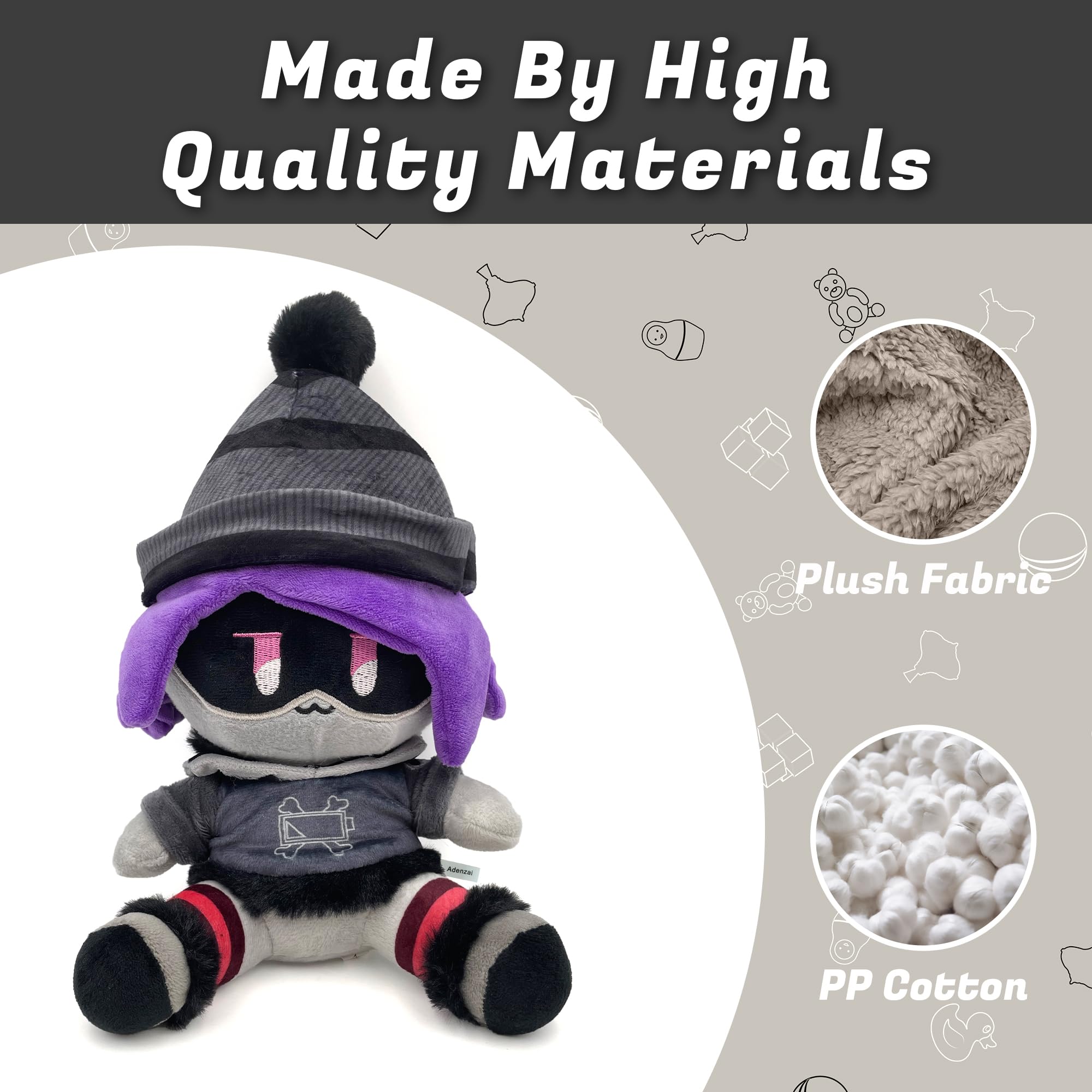 Soft and cuddly material provides comforting hugs for kids and adults.