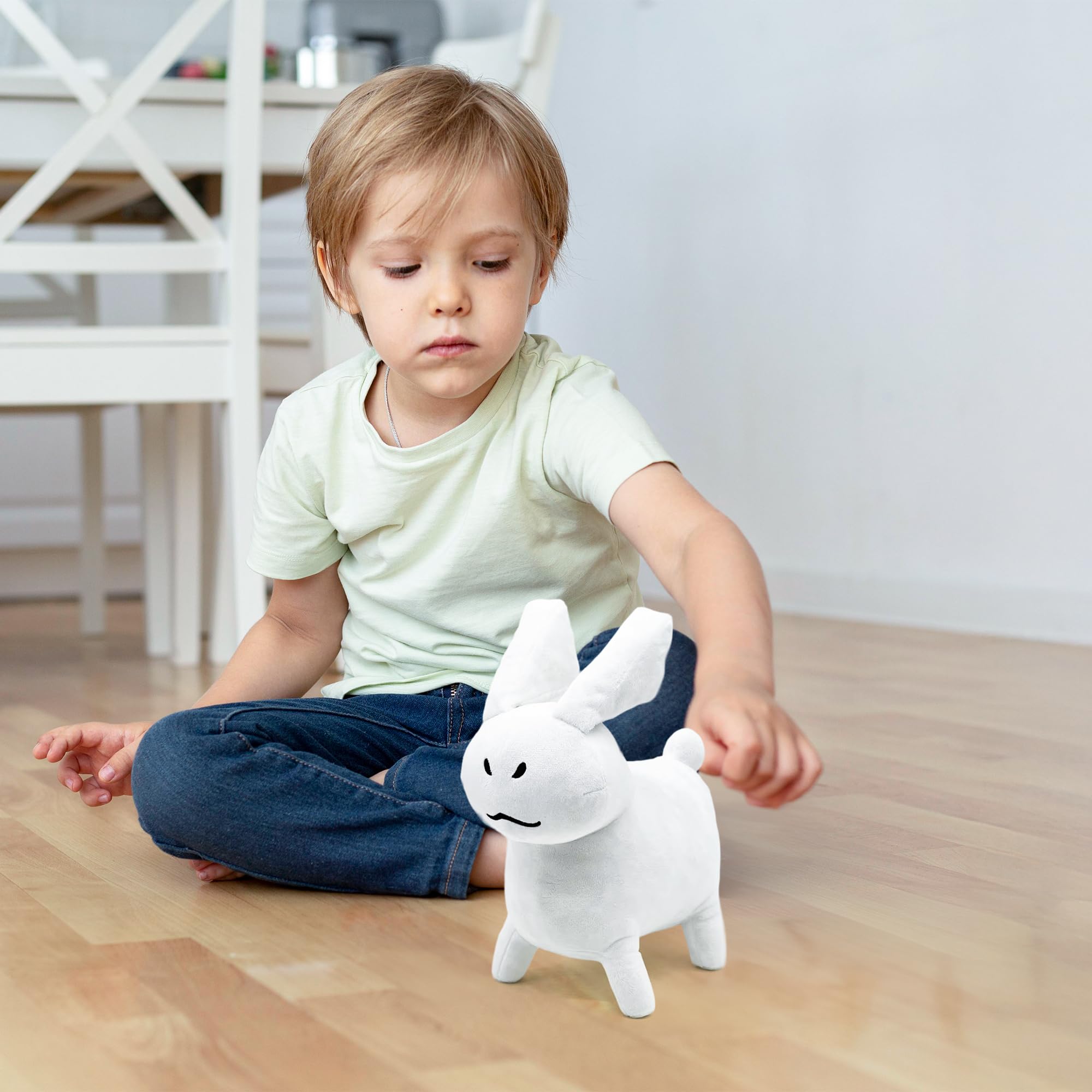 Adenzai white rabbit plush Halloween toy highlighted for seasonal décor.