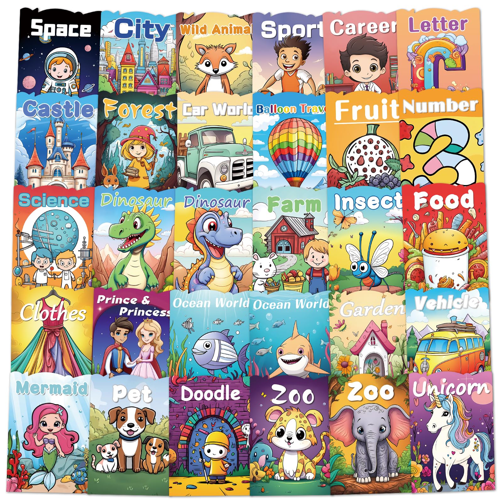 ADEVIAN 30 piece bulk coloring books with dinosaur cover for kids' creative play