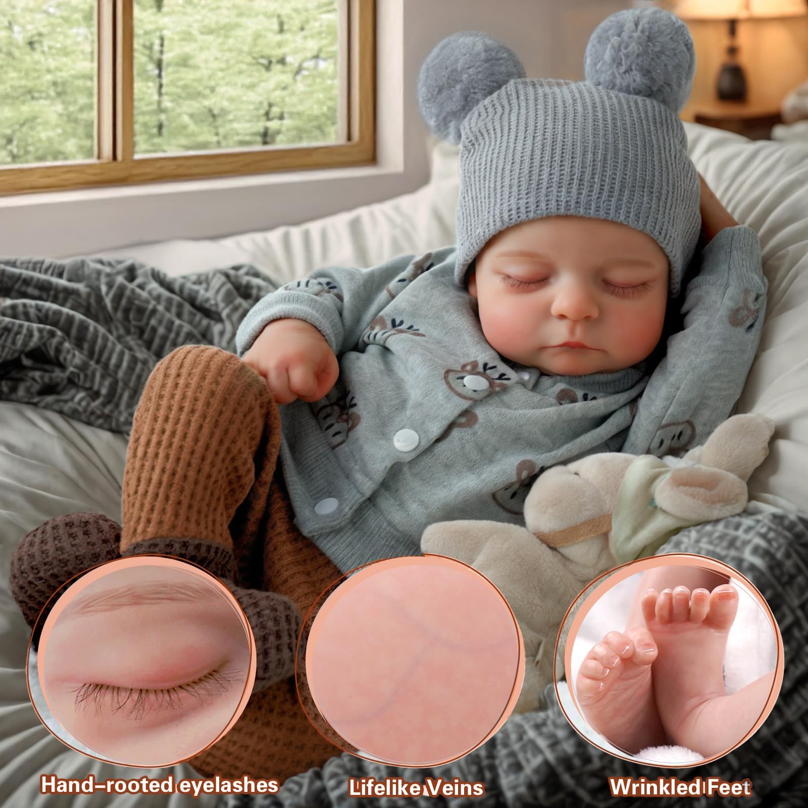 ADFO lifelike reborn baby doll poseable soft body close-up for versatile posing