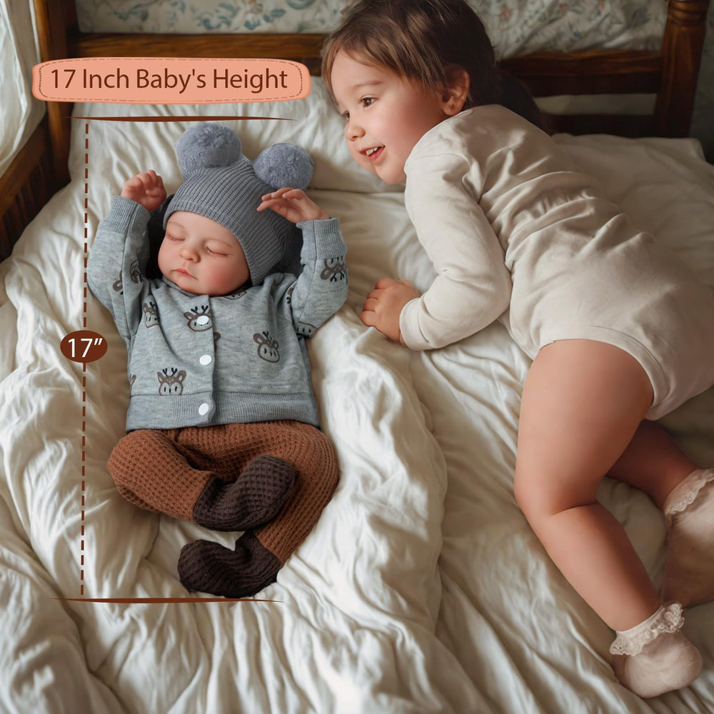 ADFO lifelike reborn baby doll newborn size 17-inch close-up for display