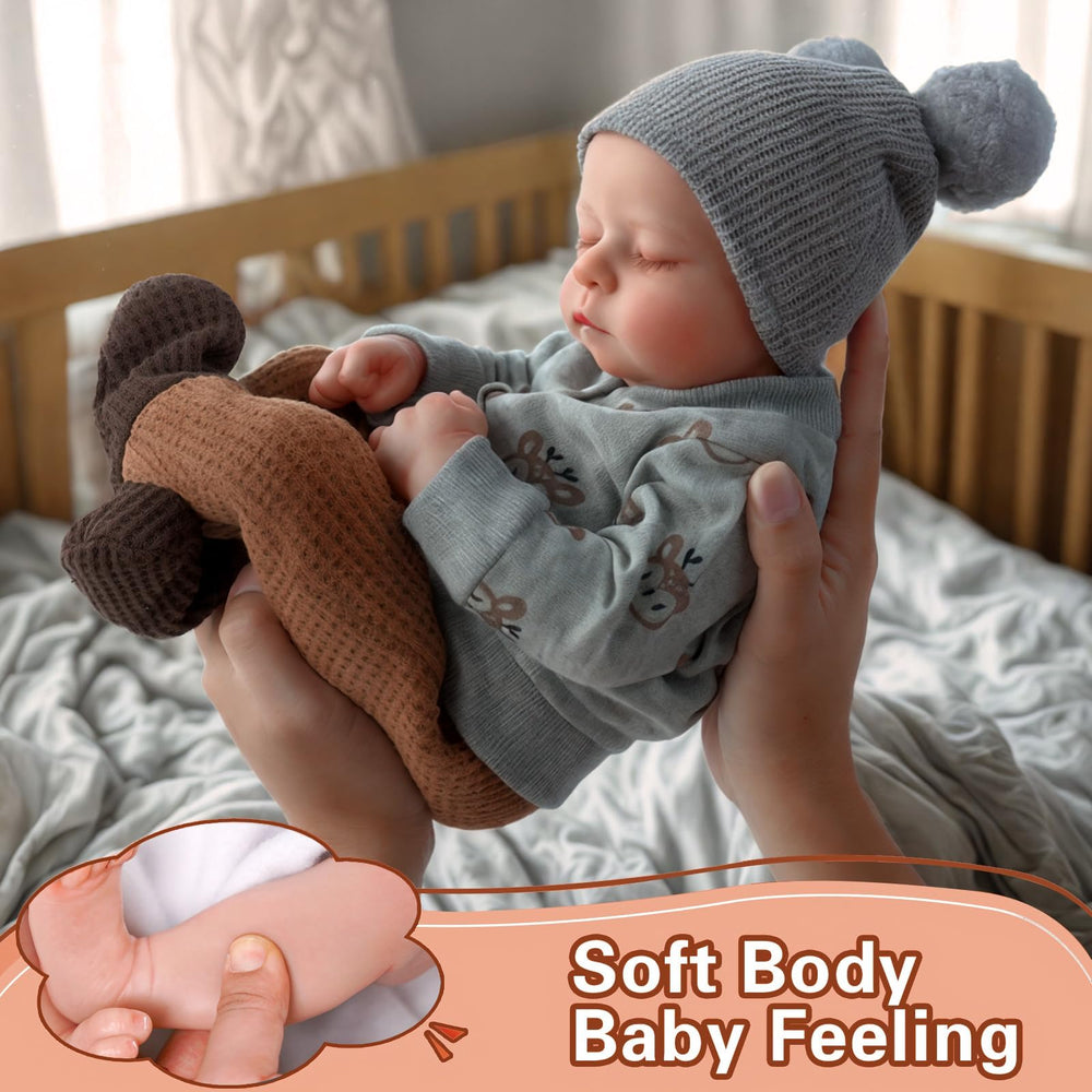 ADFO lifelike reborn baby doll sleeping baby pose close-up conveying tenderness