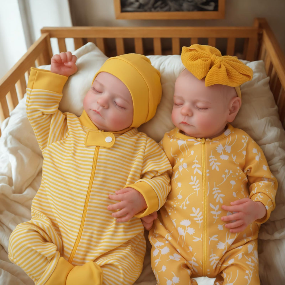 ADFO lifelike reborn twin dolls full-body view for immersive play