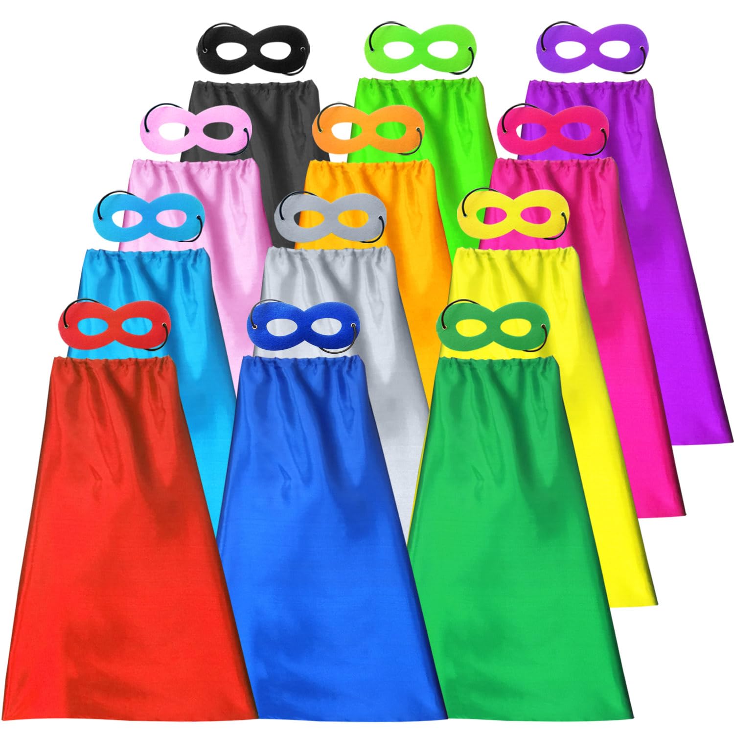 ADJOY hook-and-loop closure capes for quick on-and-off costumes.