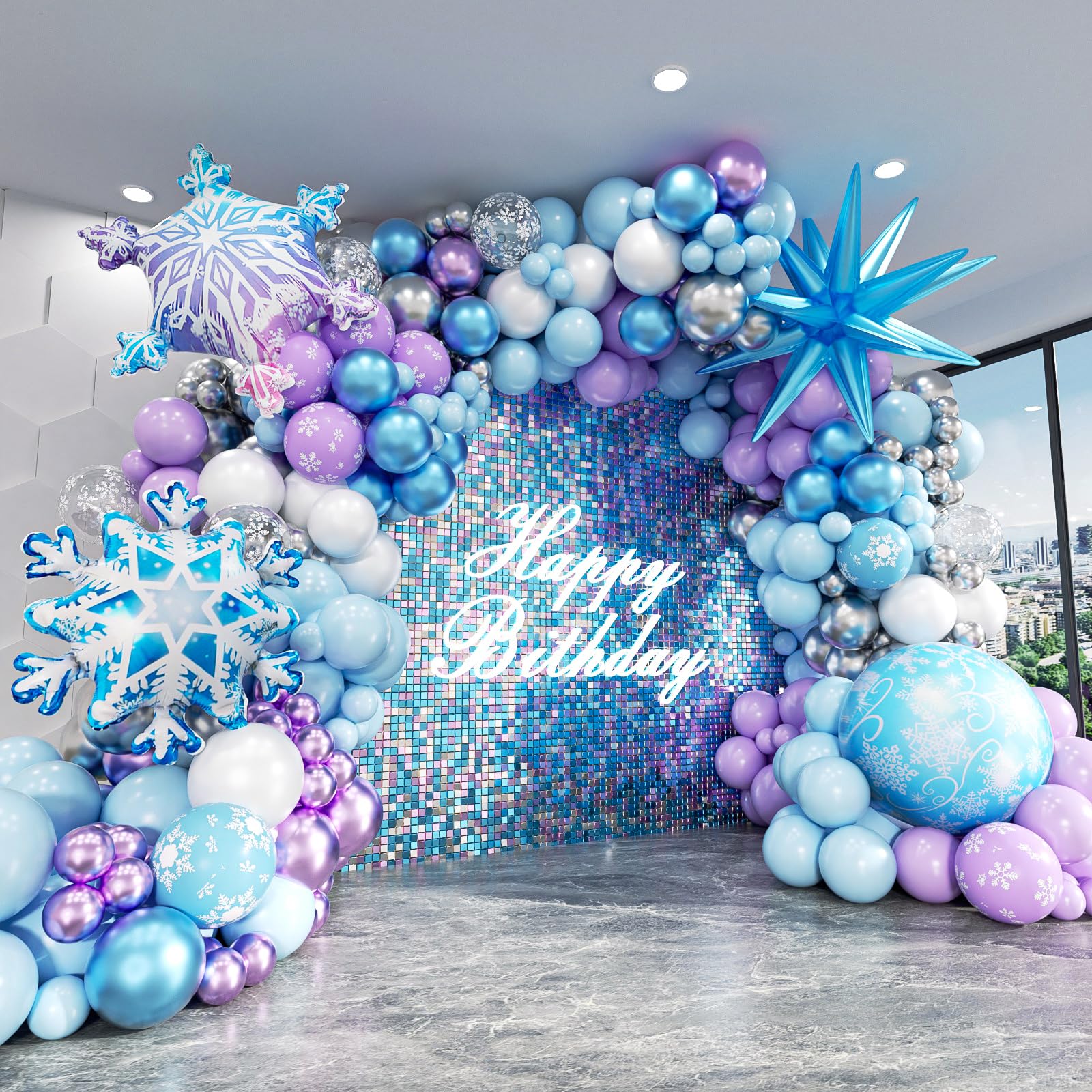 ADOINBY Frozen Balloon Arch Collection centerpiece for winter parties