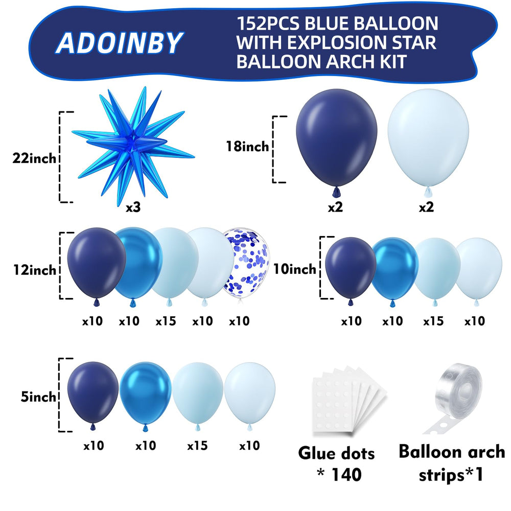 adoinby navy blue balloons 18-inch arranged for elegant party decor