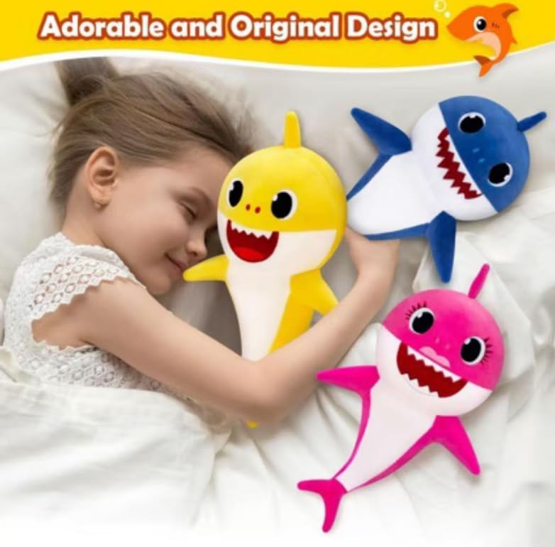 Adorable Shark Plush Toy set of three, perfect for gifting and shared play moments.