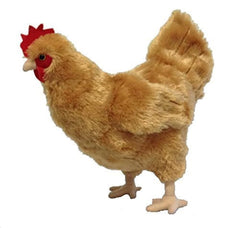 Adore Buffy the Hen plush stands 12 inches tall with bendable legs for posing.