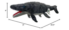 Adore Plush Moby Mosasaurus face detail, soft textures ideal for hugs and storytelling.