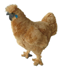 Adore Plush Silkie Chicken standing plush toy, soft and cuddly for imaginative play.
