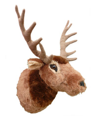 Adore Plush Teton Elk Walltoy Mount on wall, ideal for cozy decor