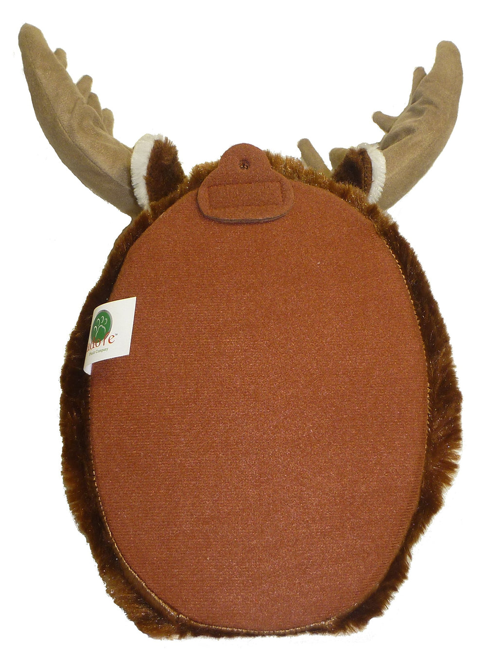 Adore Plush Yukon Moose walltoy back view, easy wall mounting with loop