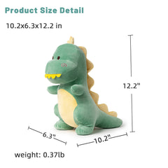Adorlynetty dinosaur stuffed animal green tail enhances cute room decor.