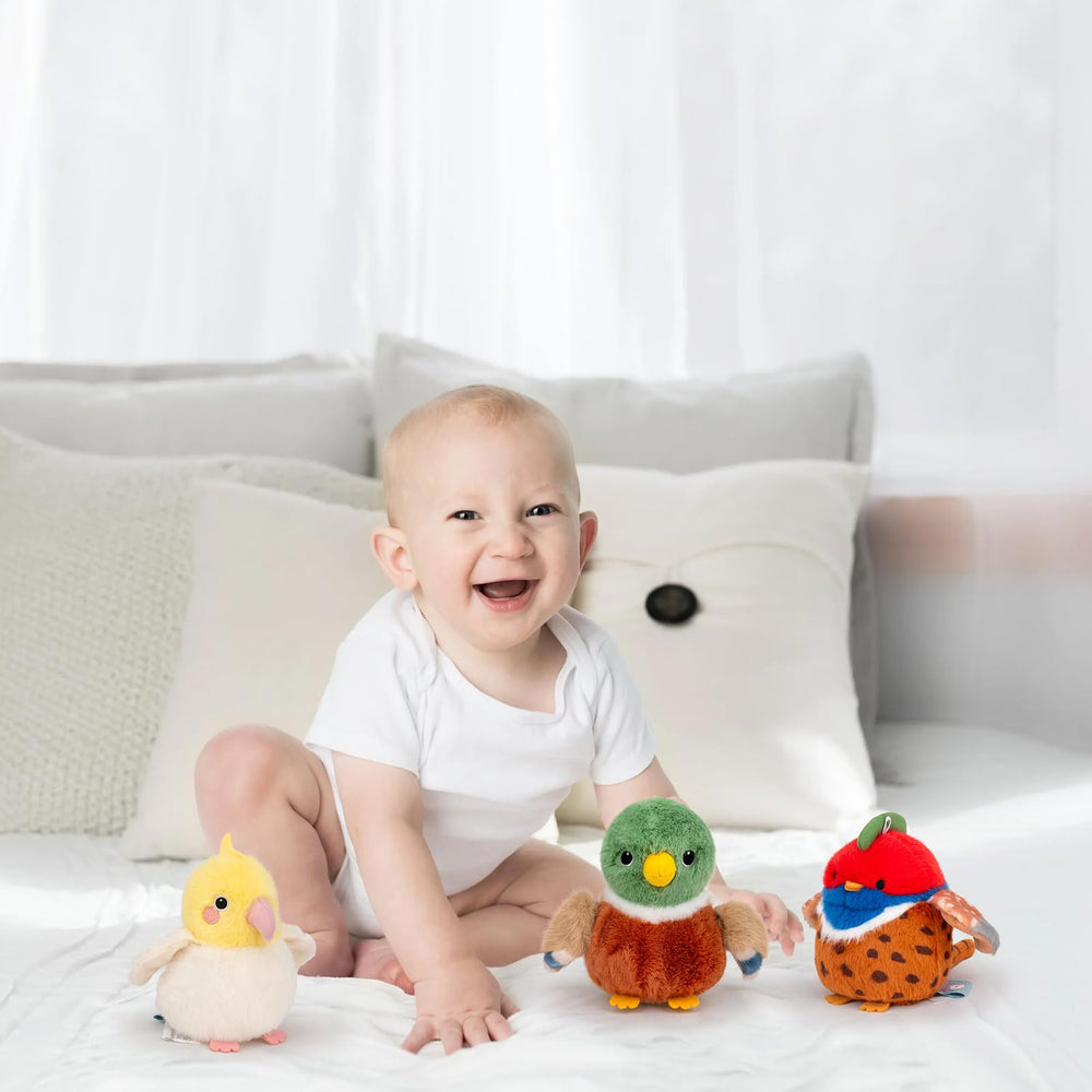 Adorlynetty Mallard Duck plush back view shows soft stuffing.