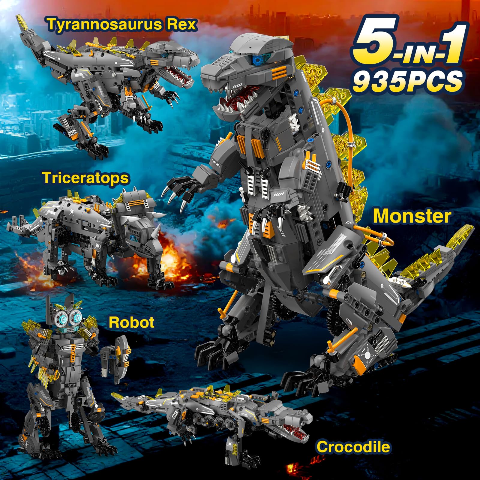 ADUSRIZ Dinasour robot build, showcases app and remote control realism