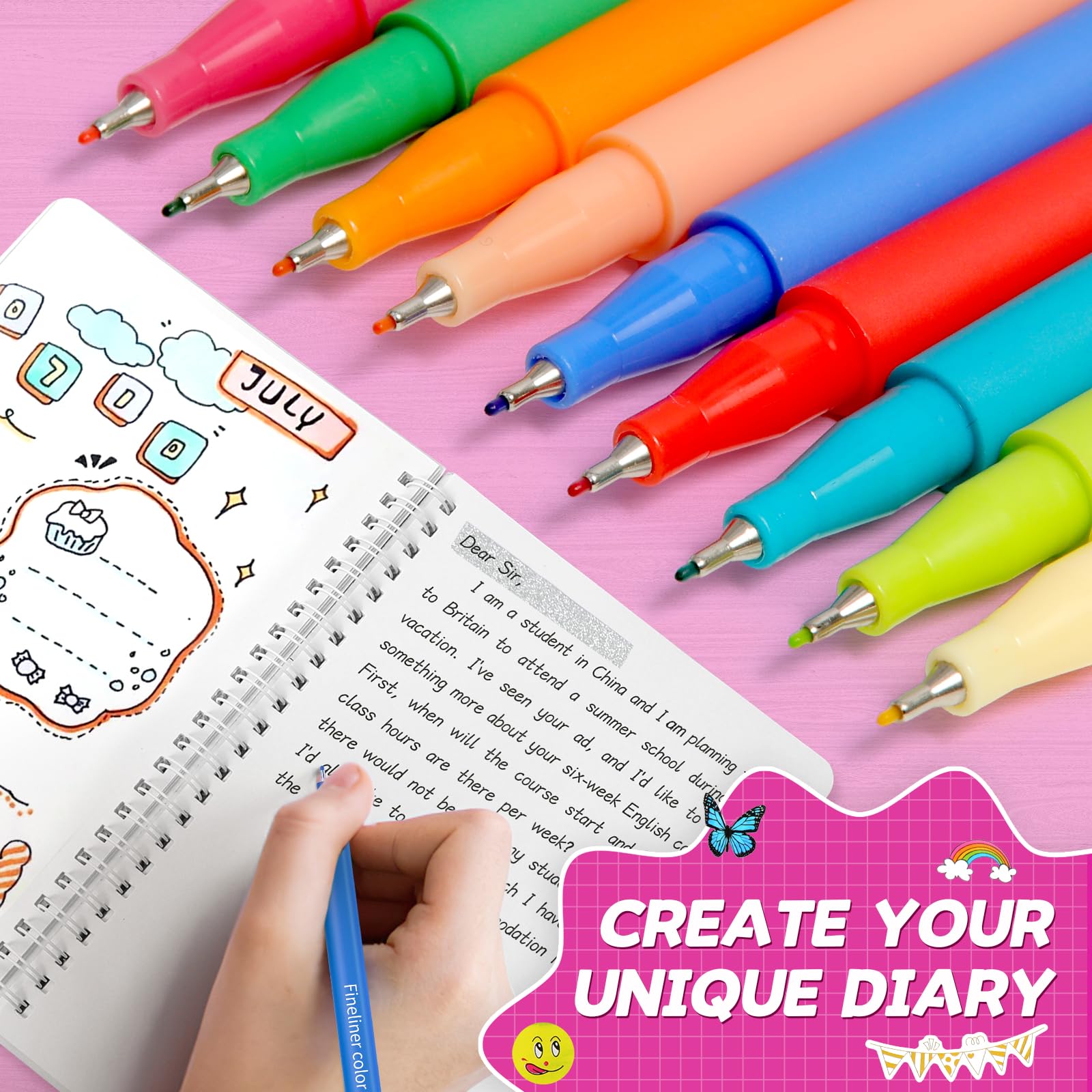 ADUSRIZ DIY journal kit colorful pens and notes for planning tasks.
