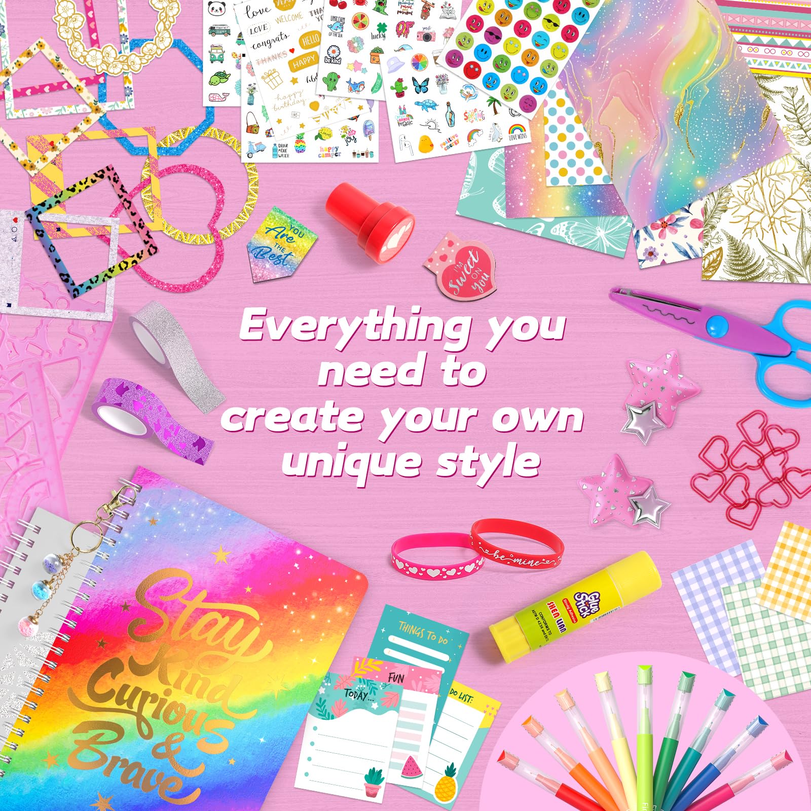 ADUSRIZ DIY journal kit stickers set for decorating and personal expression.