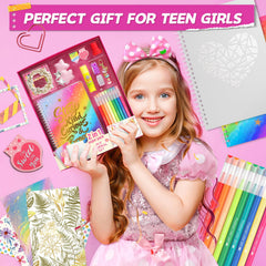 ADUSRIZ DIY journal kit tools including scissors and glue for easy crafts.