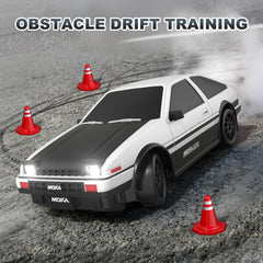 ADUSRIZ RC Drift Car 4WD system emphasizing strong traction on varied surfaces.