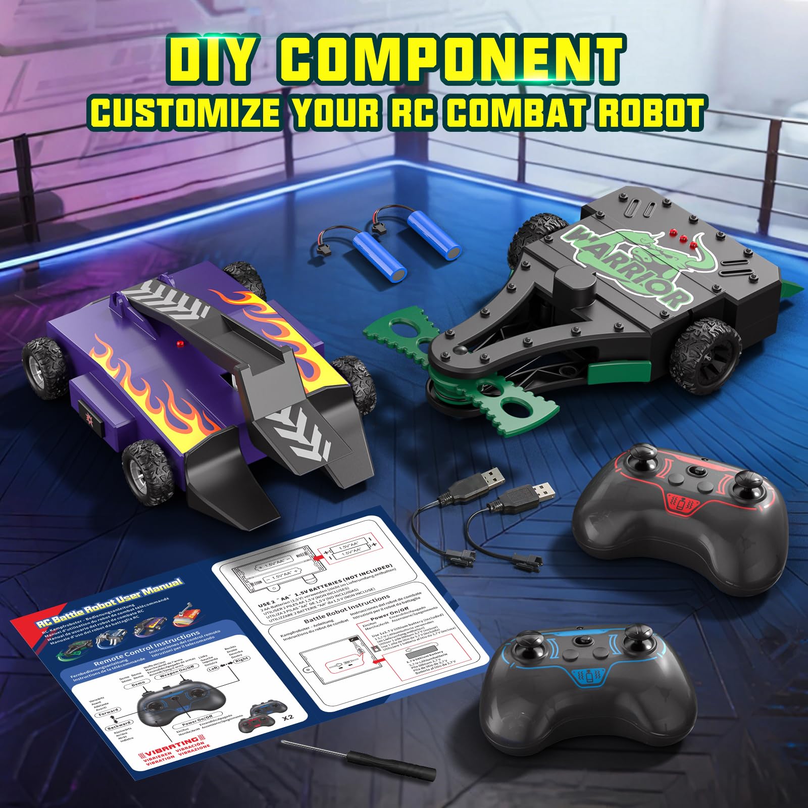ADUSRIZ battle robot side action showing dynamic combat play