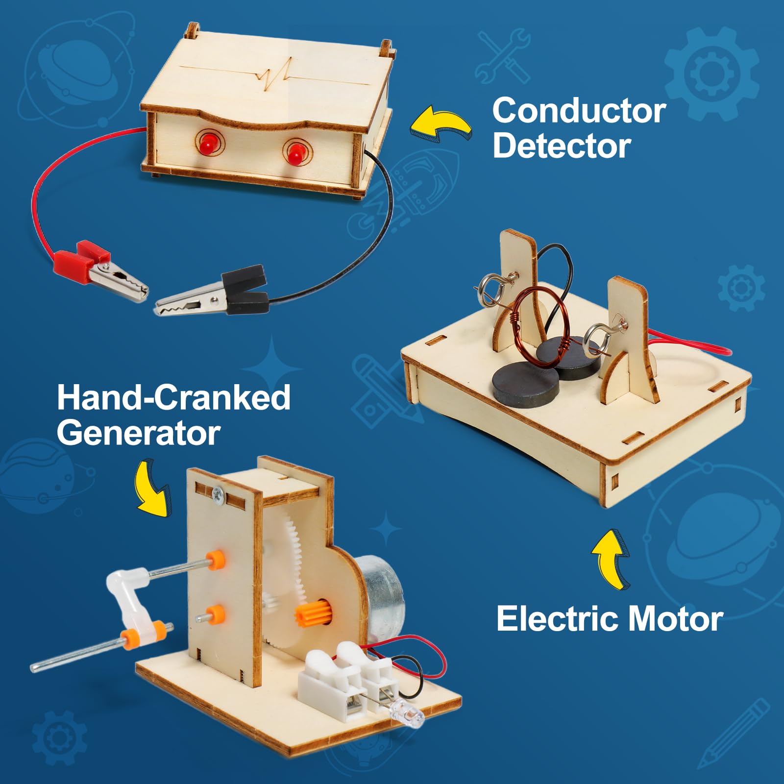 ADUSRIZ STEM kit hand-cranked-generator demonstrates mechanical energy in action.