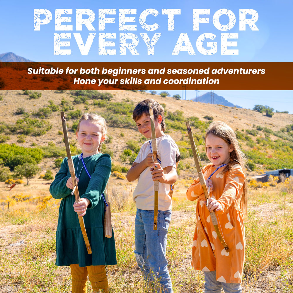 Adventure Awaits quiver included for easy arrow storage during backyard adventures.