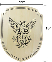 Adventure Awaits wooden toy shield in use demonstrates safe, creative outdoor adventures.