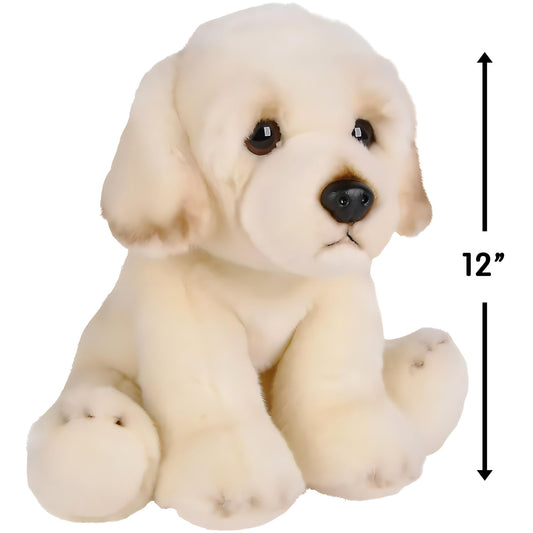 Adventure Planet Golden Retriever Plush—tea-time pose for cozy storytelling and pretend play.