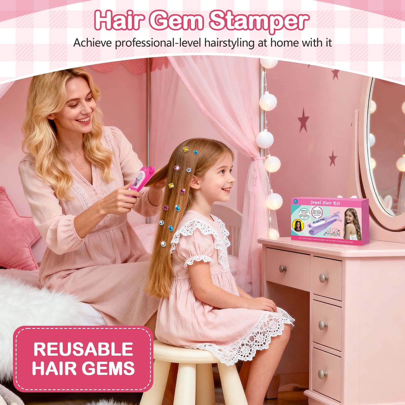 Kids style at home with ADXVR hair gem kit