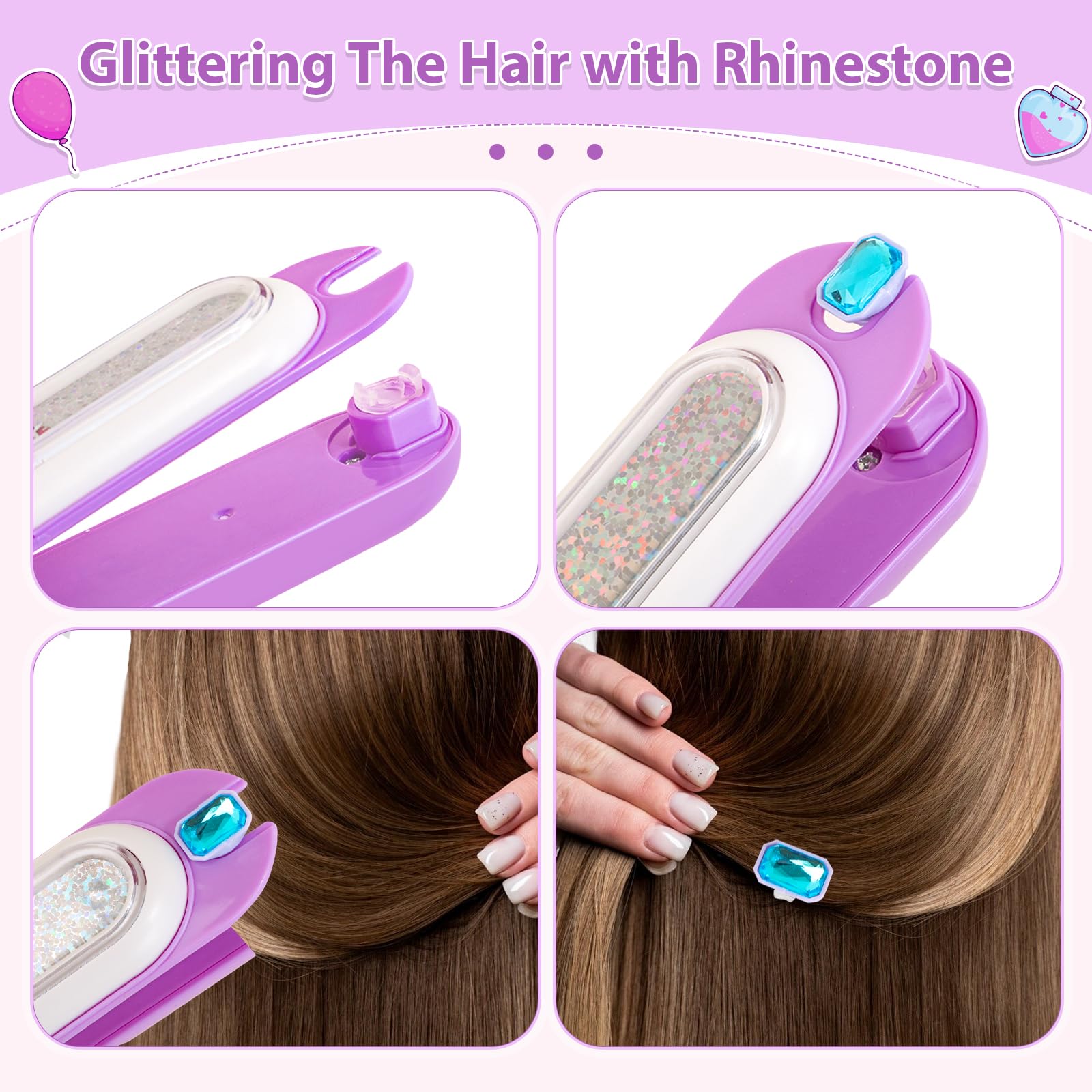 ADXVR rhinestones in assorted styles for versatile hair bling.