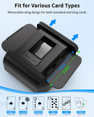 ADZERD shuffler in use with UNO-ready setup for versatile play