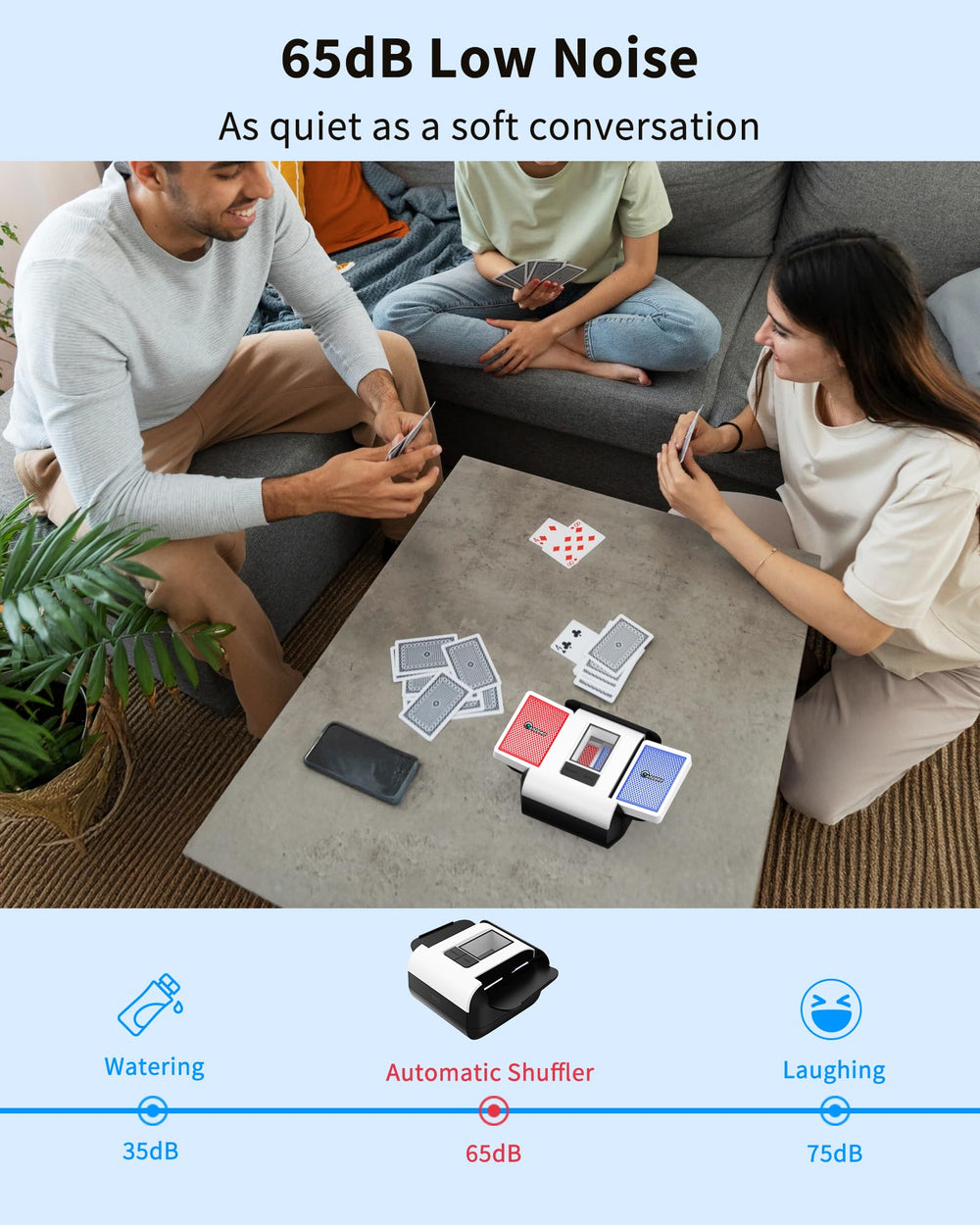 ADZERD compact and lightweight shuffler for easy travel and game nights.