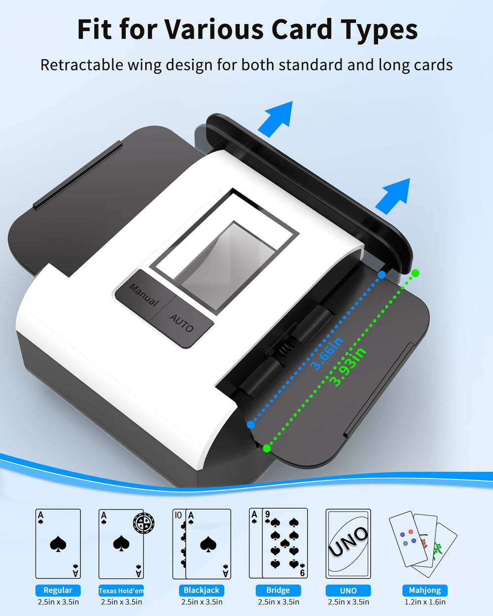 ADZERD retractable tray accommodates longer cards for versatile setups.