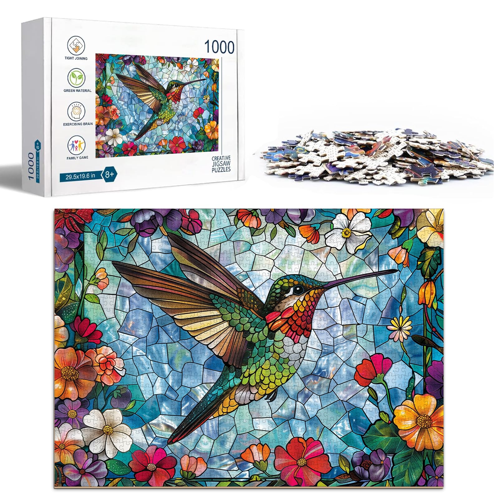 Aeekdook puzzle print uses no glare inks for a clean viewing experience.