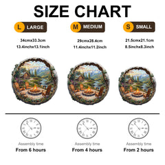 Aeekdook wooden puzzle log cabin setting offers tranquil nature vibe.