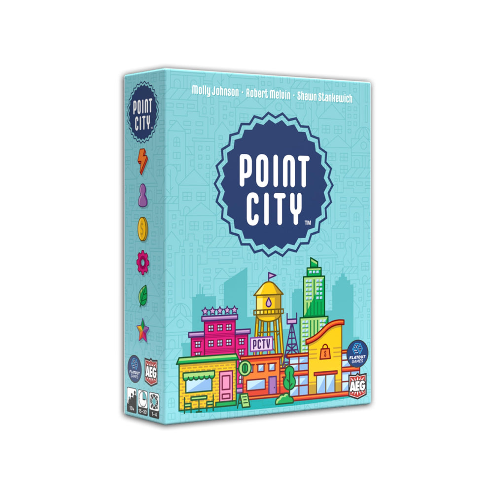 AEG Point City city-draft: quick card drafting shapes your urban grid.